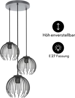 OTTO home Pendelleuchte Tonnia | Schwarz
