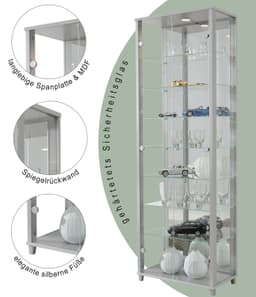 fif möbel Vitrine OPTIMA | Silber