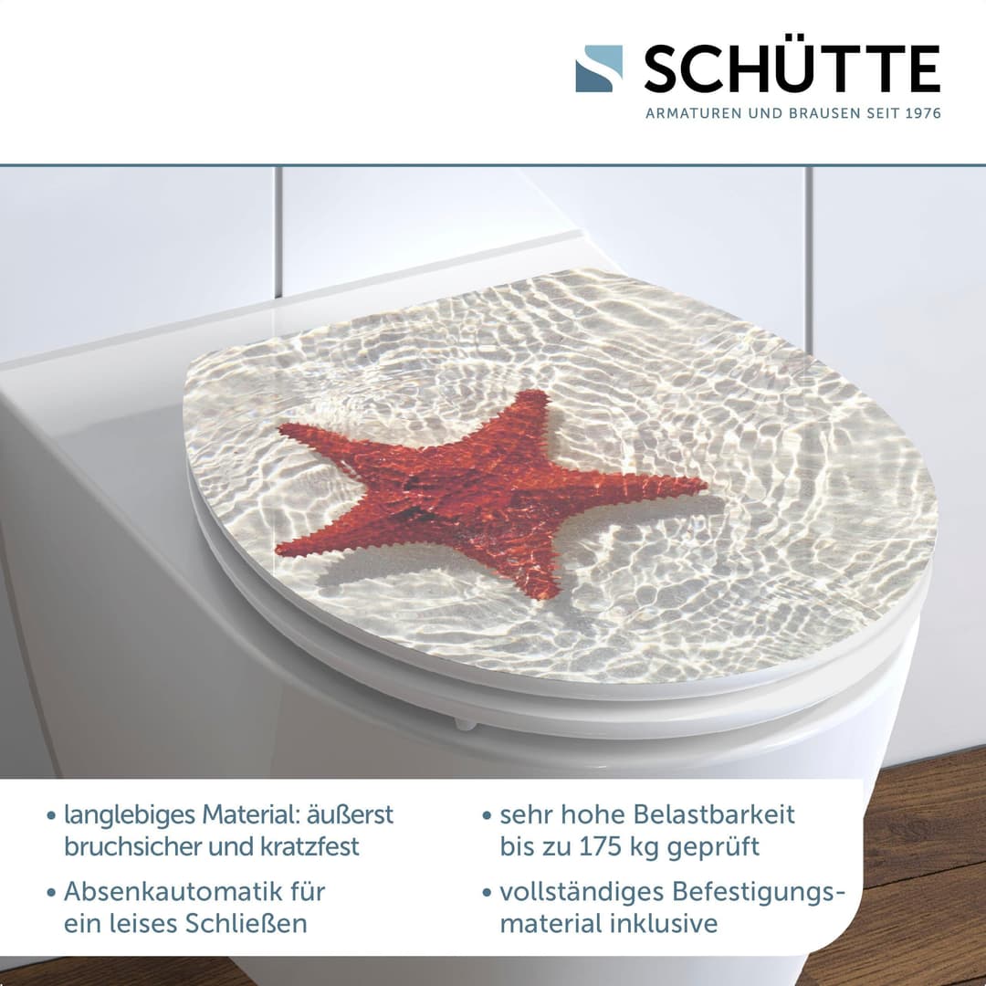 Schütte RED STARFISH WC-Sitz | Mehrfarbig