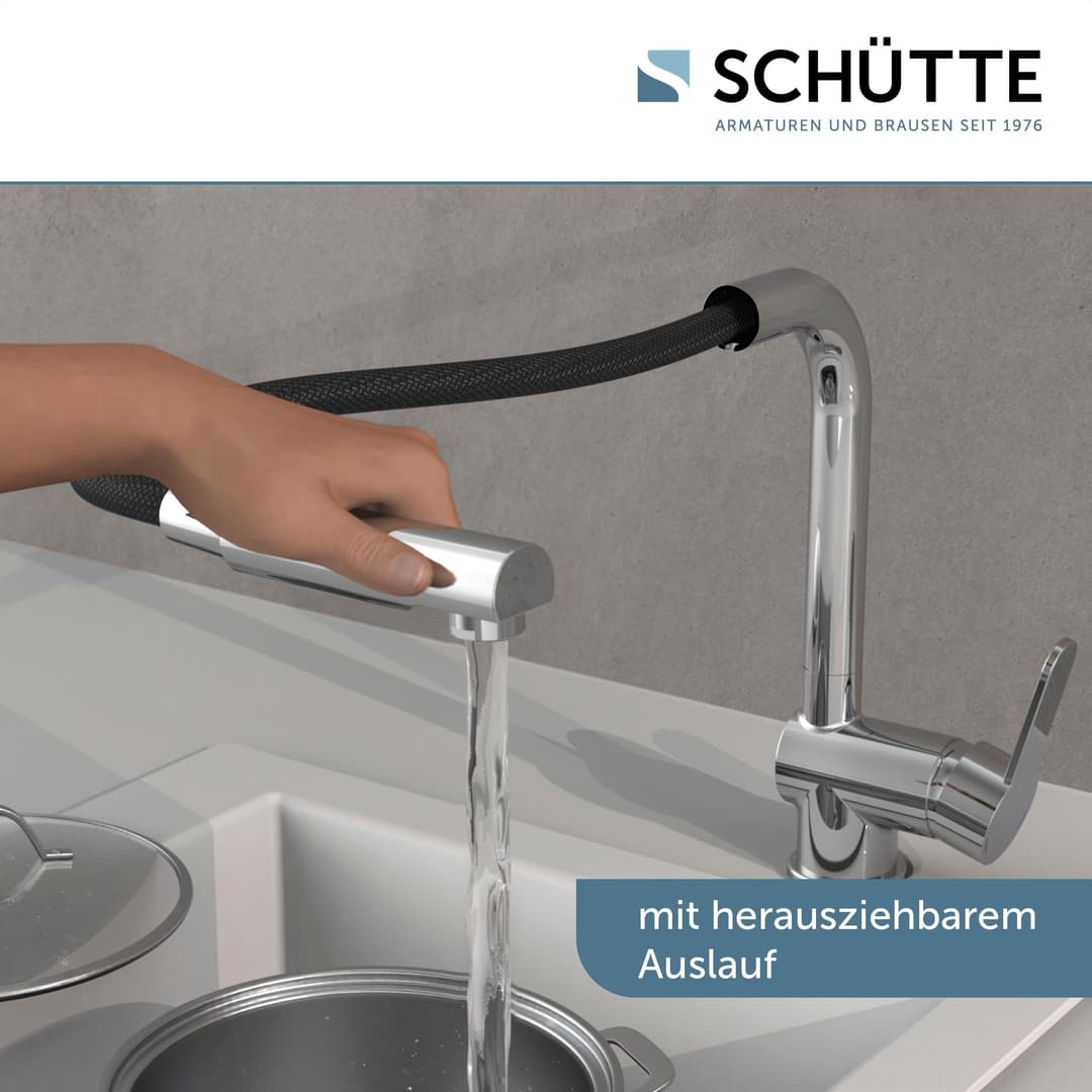 Schütte Spültischarmatur LONDON Niederdruck | Silber