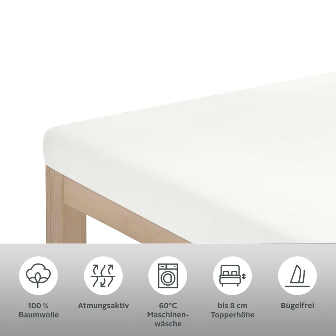 OTTO home Spannbettlaken Physalis Topper COMFORT | Weiß