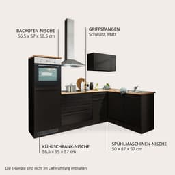 BASIC by Balculina Winkelküche Jazz | Schwarz