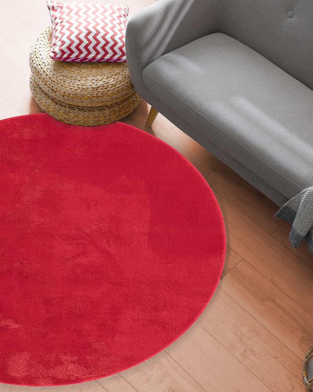 the carpet Teppich Relax round | Rot