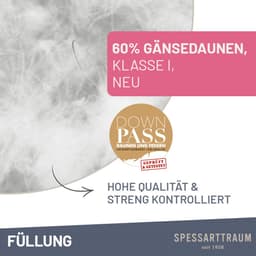 SPESSARTTRAUM Gänsedaunenkopfkissen Premium | Weiß
