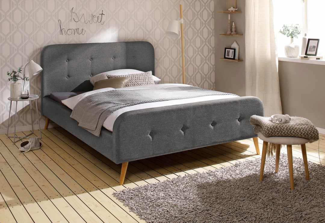 Home affaire Polsterbett Amrum | Grau