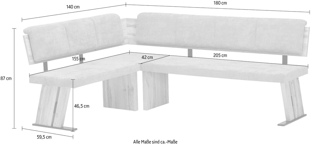 massivline&more Eckbank Kristin | Grau