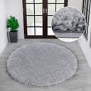 OTTO home Shaggy Teppich rund 140cm | Grau 2