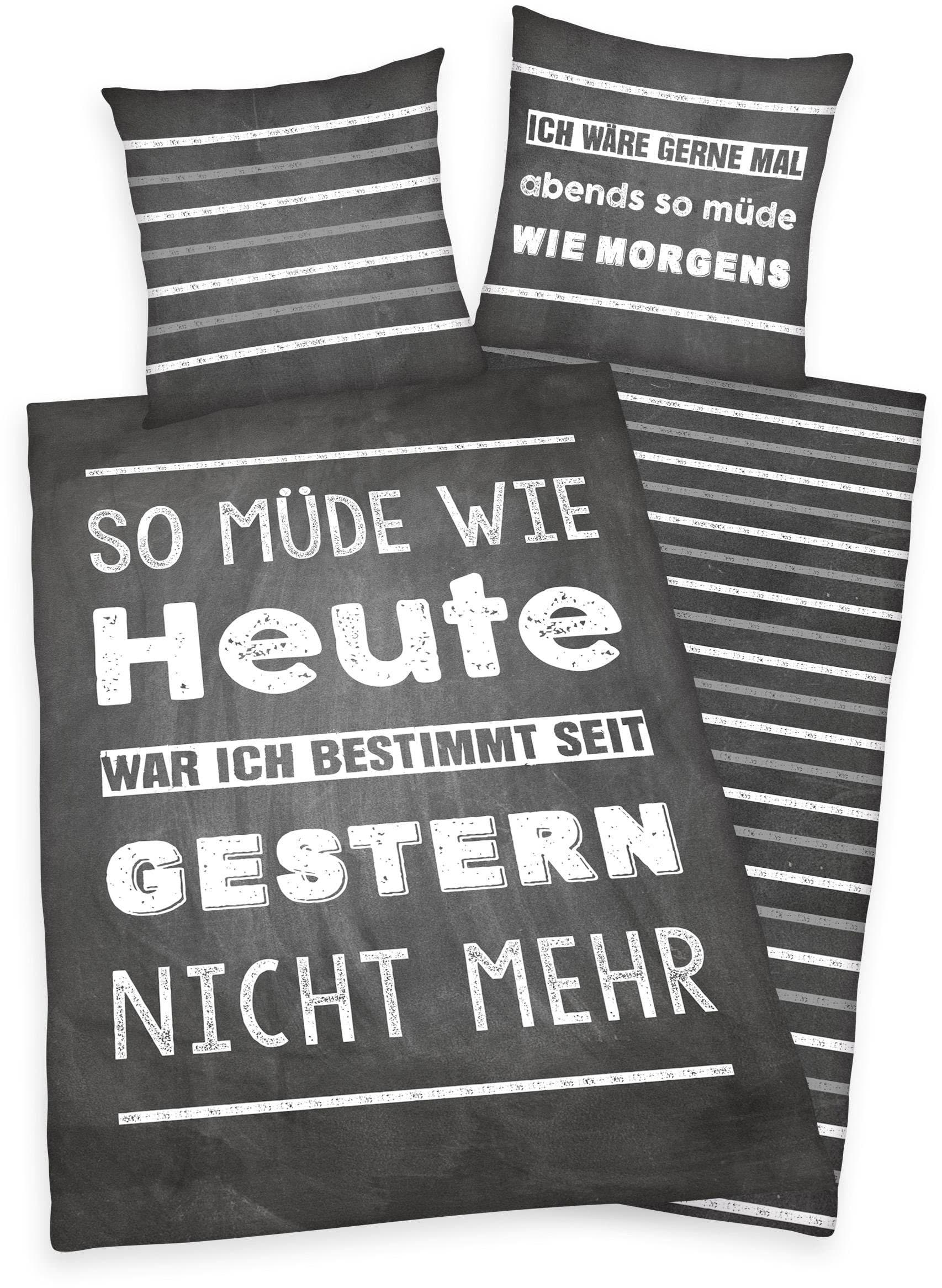 Herding Young Collection Jugendbettwäsche Müde | Schwarz