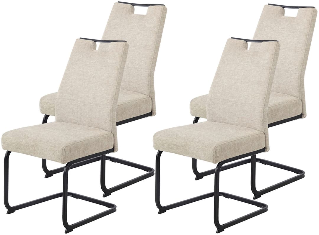 HELIA KERTIN Freischwinger Stuhl (4er Set) | Beige