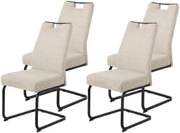 HELIA KERTIN Freischwinger Stuhl (4er Set) | Beige