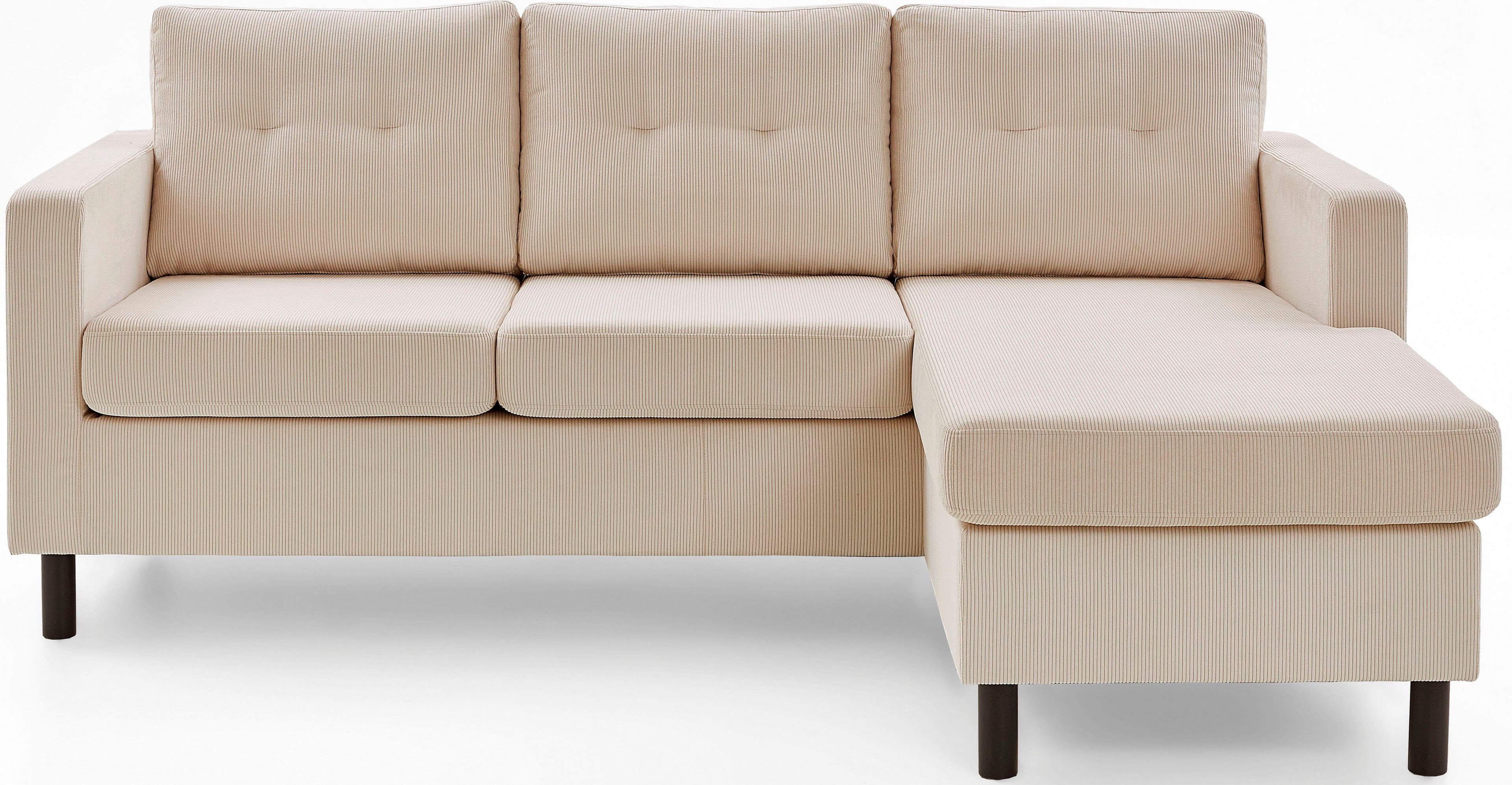 ATLANTIC home collection Ecksofa Tea L-Form | Beige