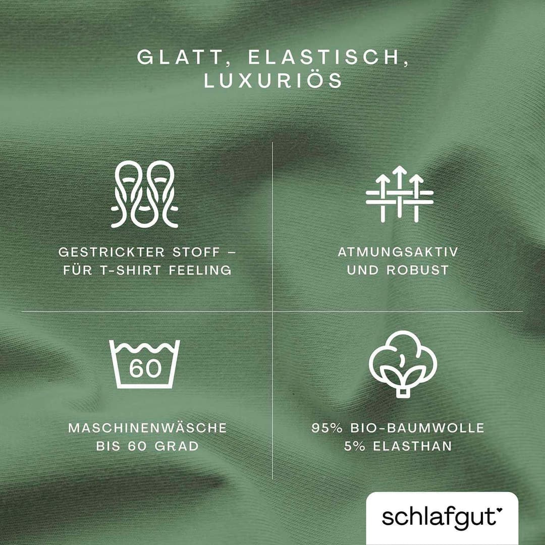 Schlafgut Spannbettlaken PREMIUM Mako-Zwirn-Jersey | Grün