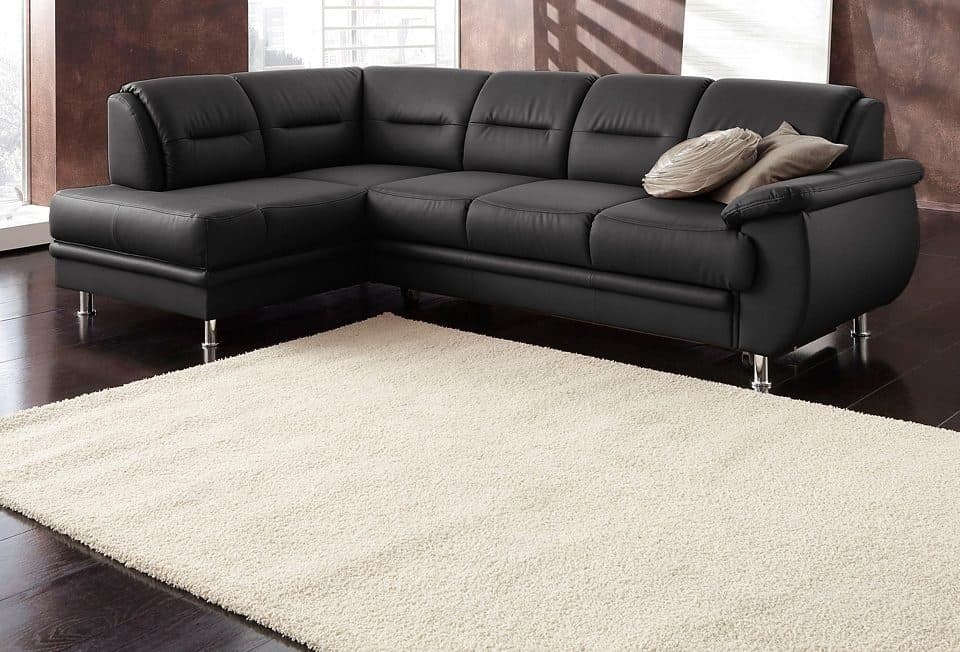 sit&more Ecksofa Mailand L-Form | Schwarz