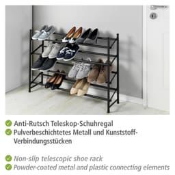 WENKO Schuhregal Hero | Schwarz