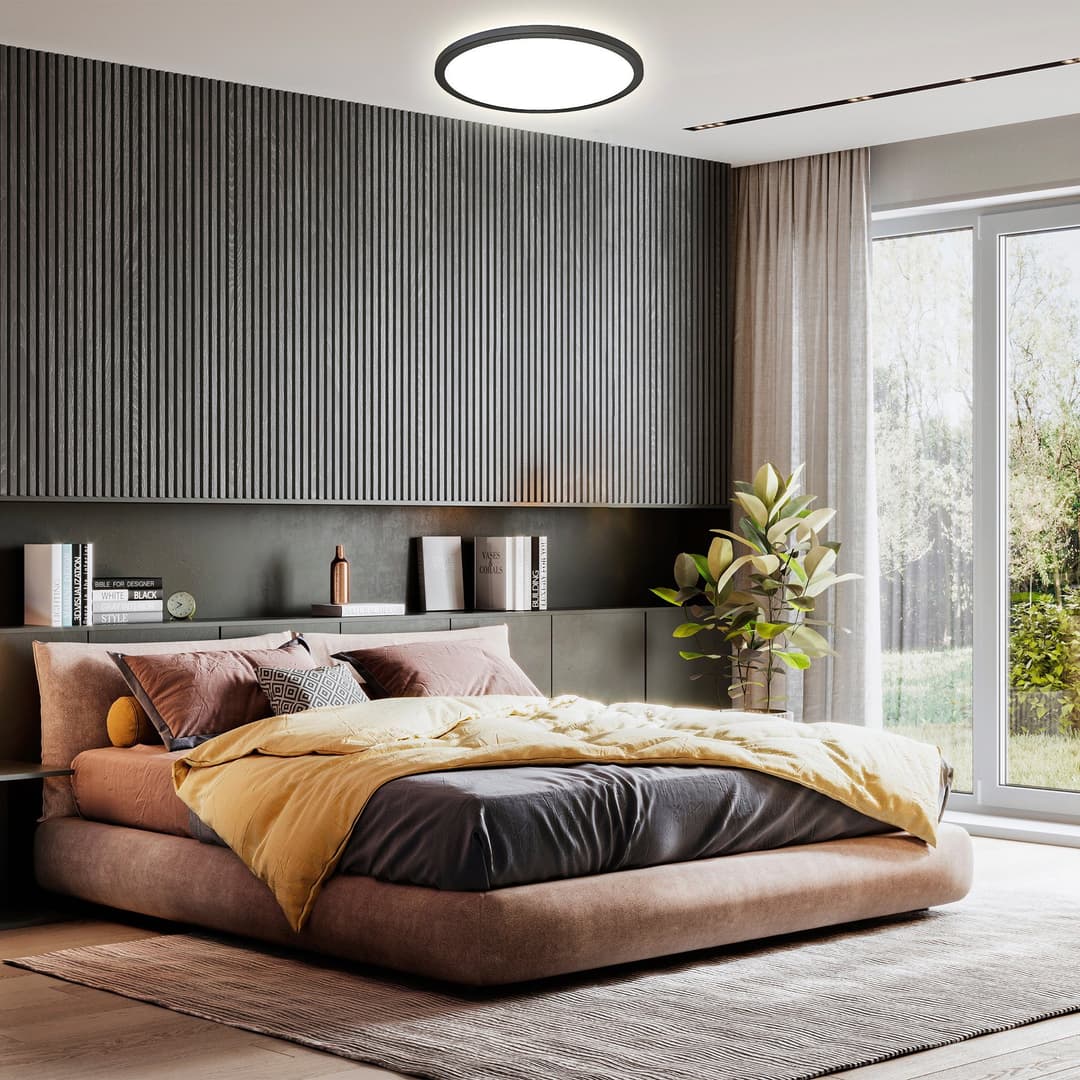 B.K.Licht LED Deckenleuchte BK_PL1554 | Schwarz
