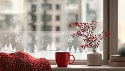 GARDINIA Fensterfolie X-Mas Bäume | Mehrfarbig