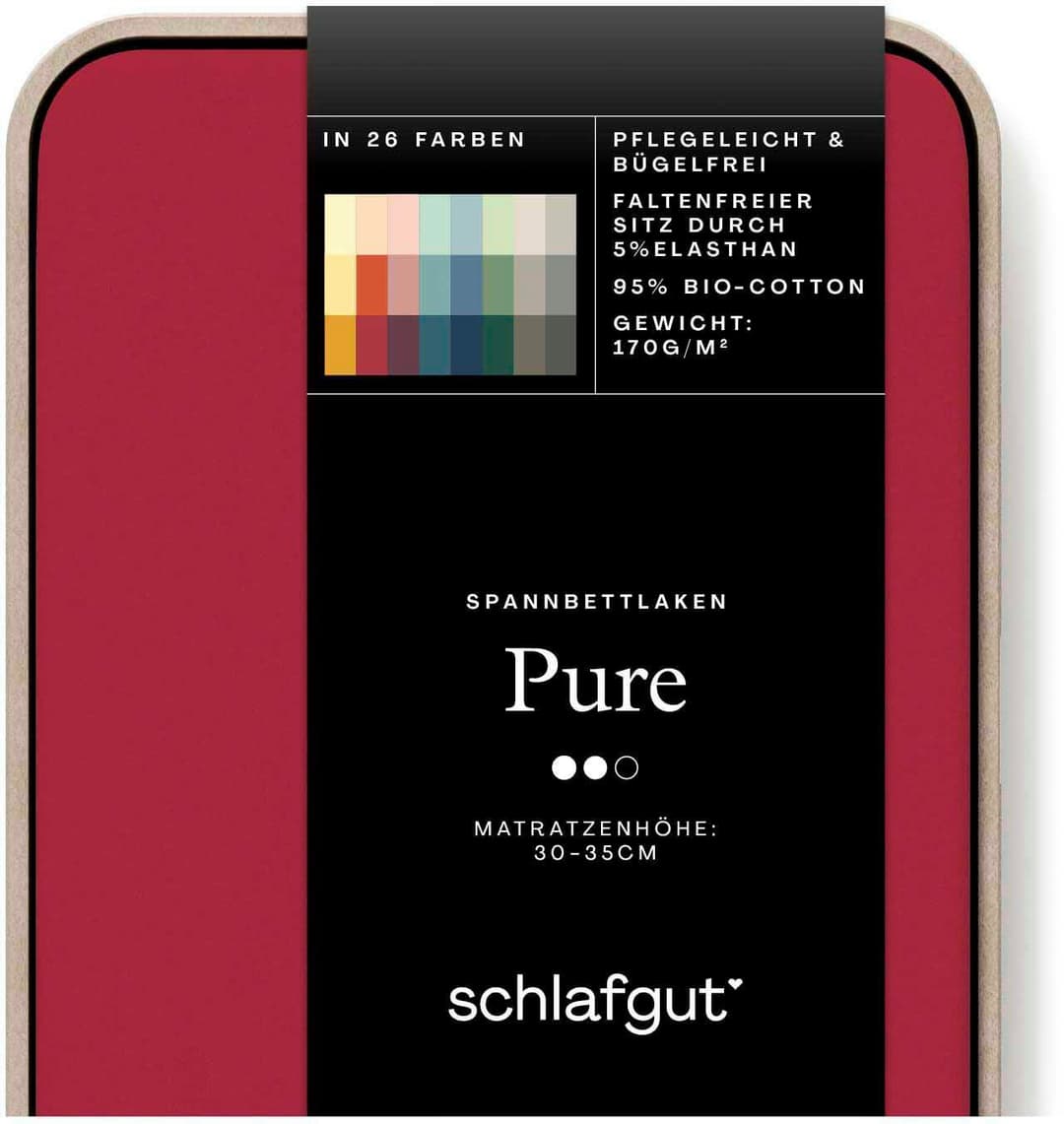 Schlafgut Spannbettlaken PURE Bio-Baumwolle | Rot