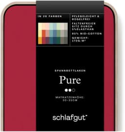 Schlafgut Spannbettlaken PURE Bio-Baumwolle | Rot
