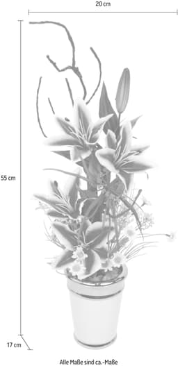 Kunstpflanze Lilien | Rot