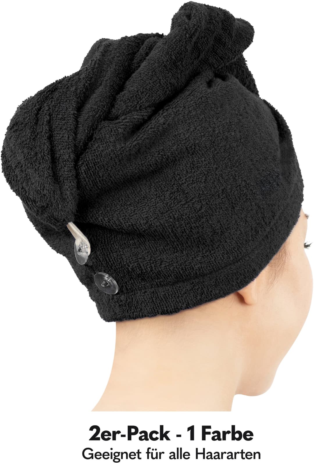 HAMMETEX Turban-Handtuch | Schwarz