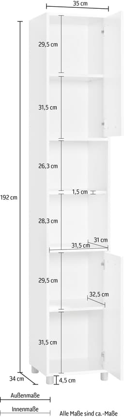 Procontour Hochschrank Betty | Mehrfarbig
