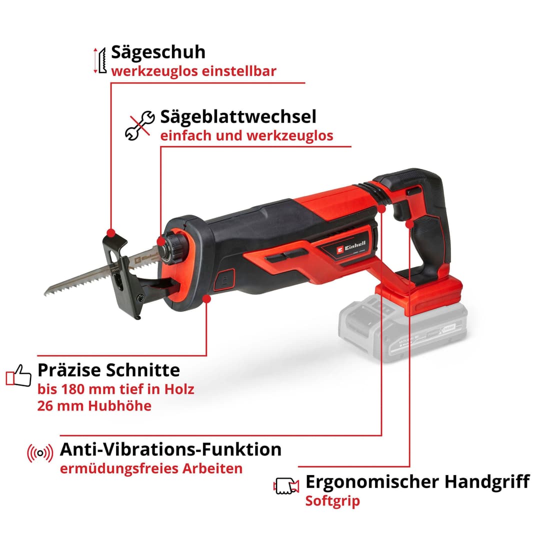 Einhell Säbelsäge TE-AP 18/26 Li - Solo | Mehrfarbig