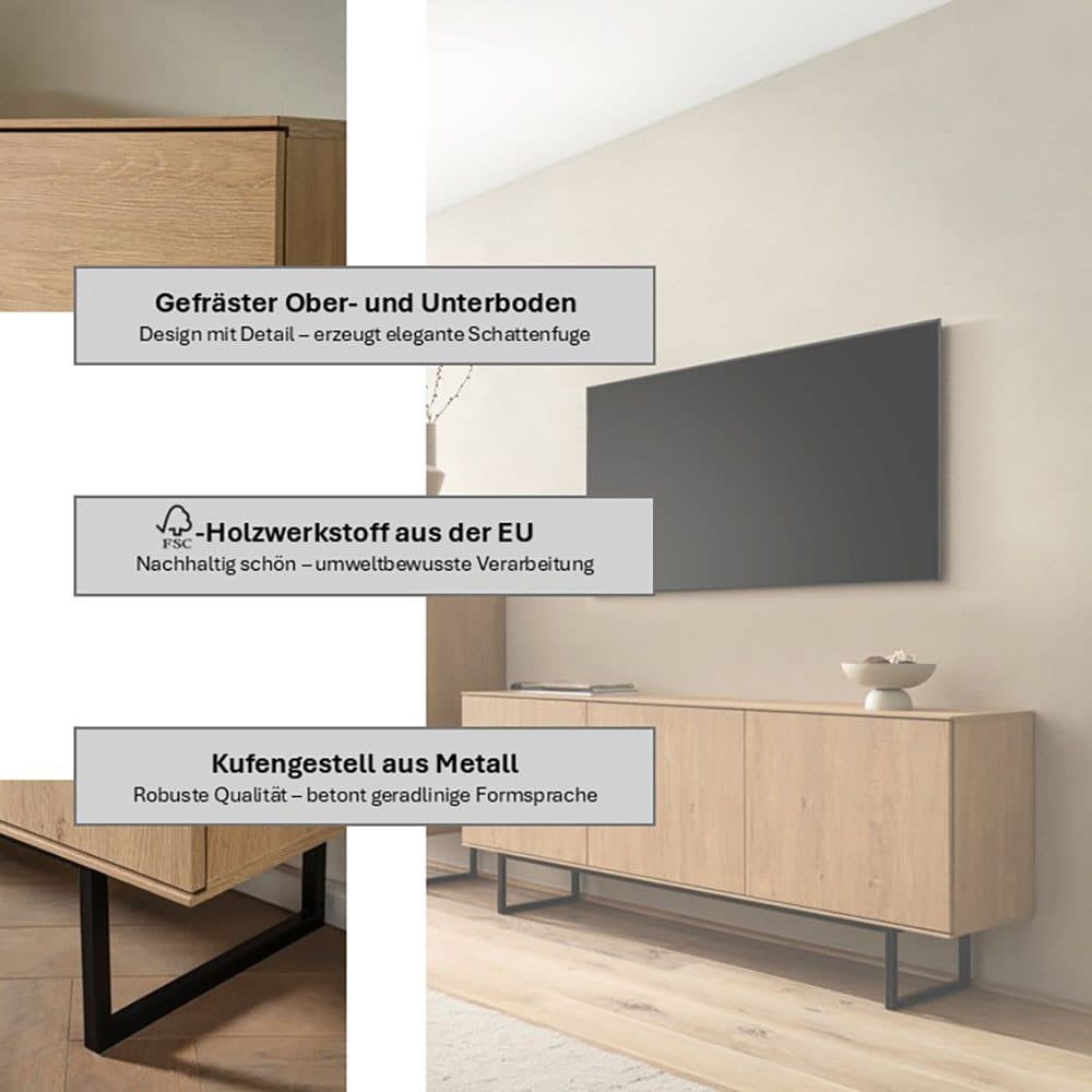 Home affaire Lowboard Lund | Holztöne
