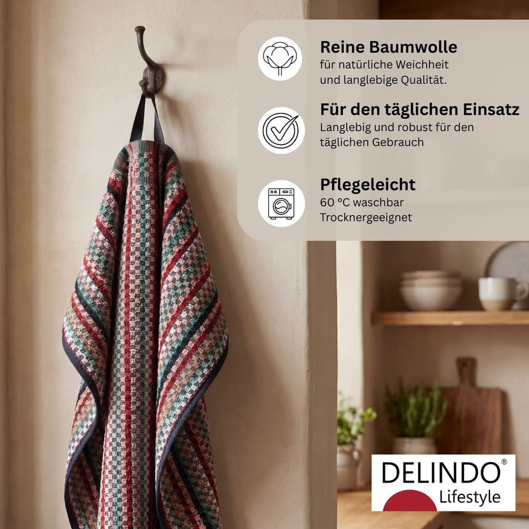 Delindo Lifestyle Handtuch Frottier Grubentuch | Mehrfarbig