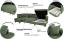 Trends by HG Wohnlandschaft Moritz U-Form | Grün 3
