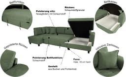 Trends by HG Wohnlandschaft Moritz U-Form | Grün