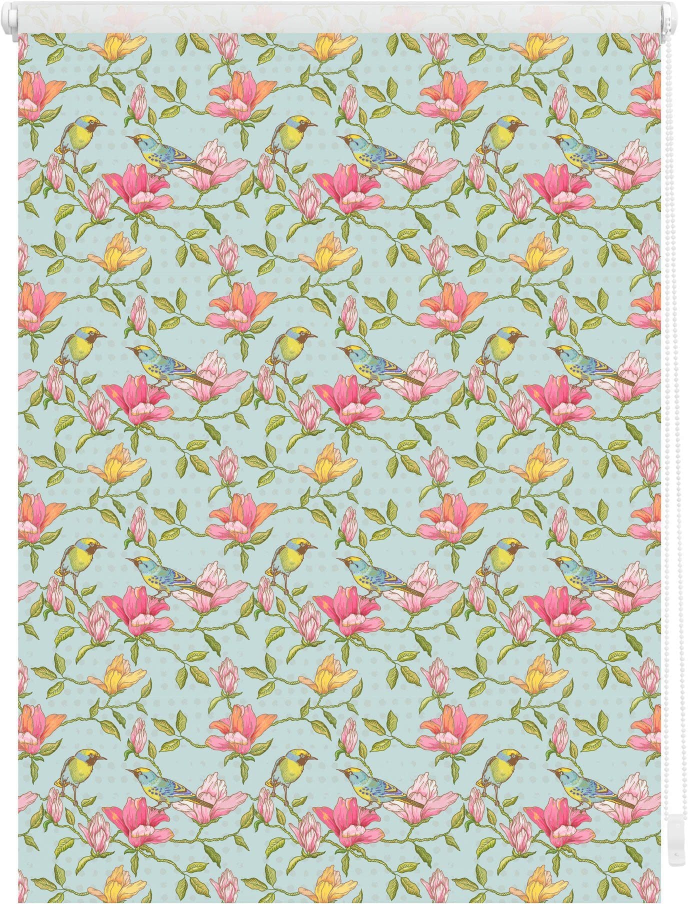 Seitenzugrollo Klemmfix Motiv Birds | Mehrfarbig