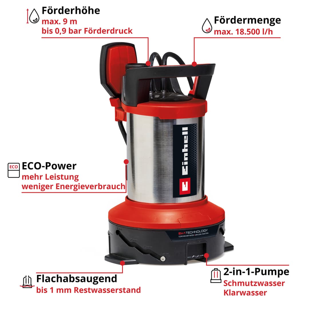 Einhell Schmutzwasserpumpe GE-DP 7535 N LL ECO | Mehrfarbig