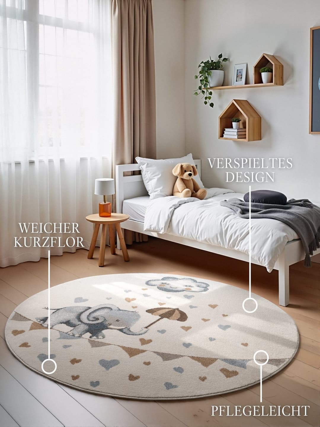Villeroy & Boch Kinderteppich Walk like an Elephant Rainy | Mehrfarbig