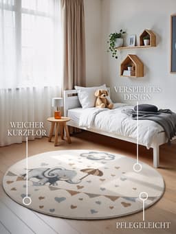 Villeroy & Boch Kinderteppich Walk like an Elephant Rainy | Mehrfarbig