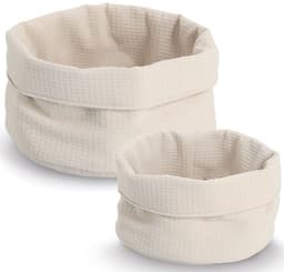 Zeller Present Aufbewahrungskorb Waffelpiqué 2-tlg. | Beige