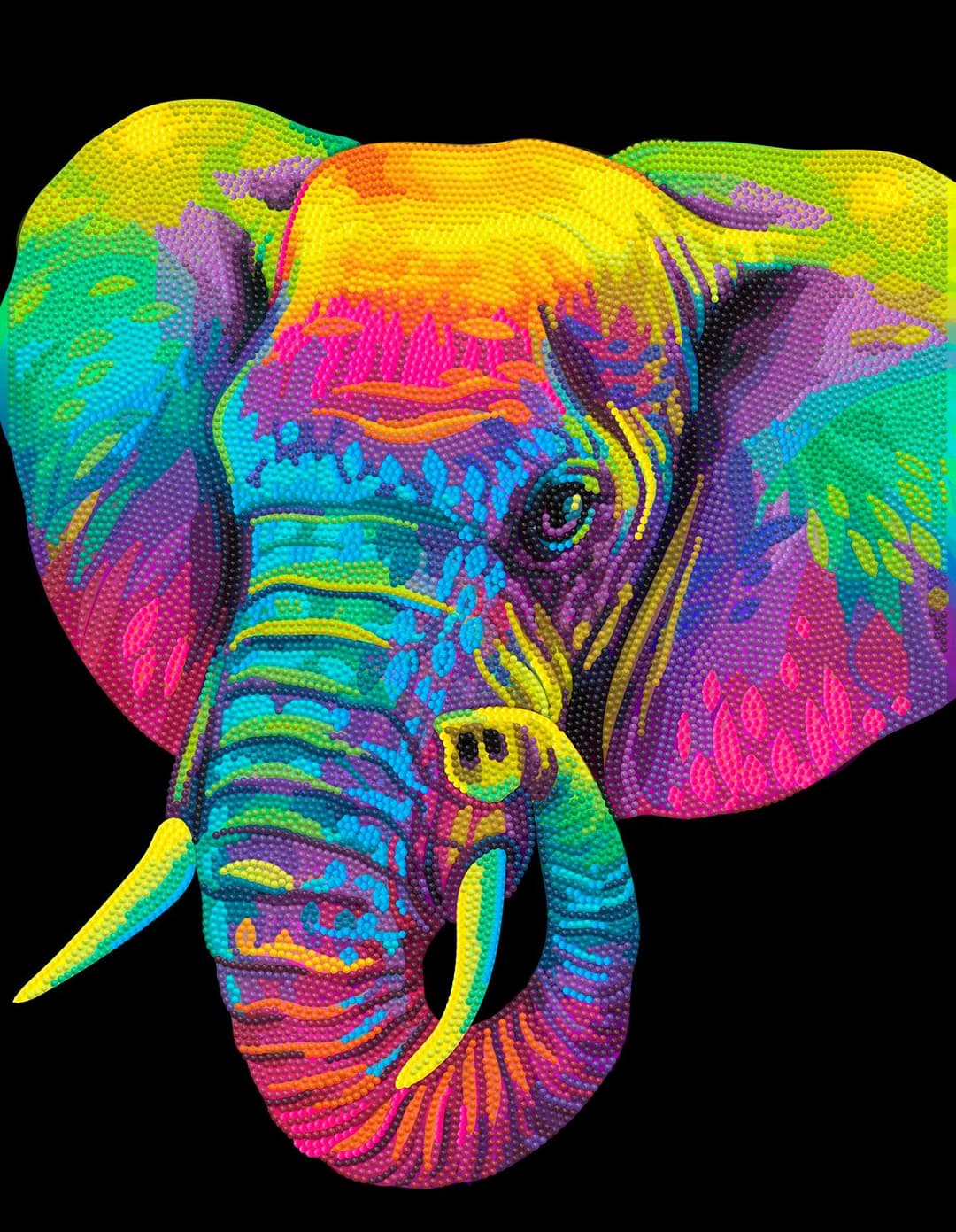 Diamond Dotz Kreativset Diamond Painting Neon Elefant | Mehrfarbig