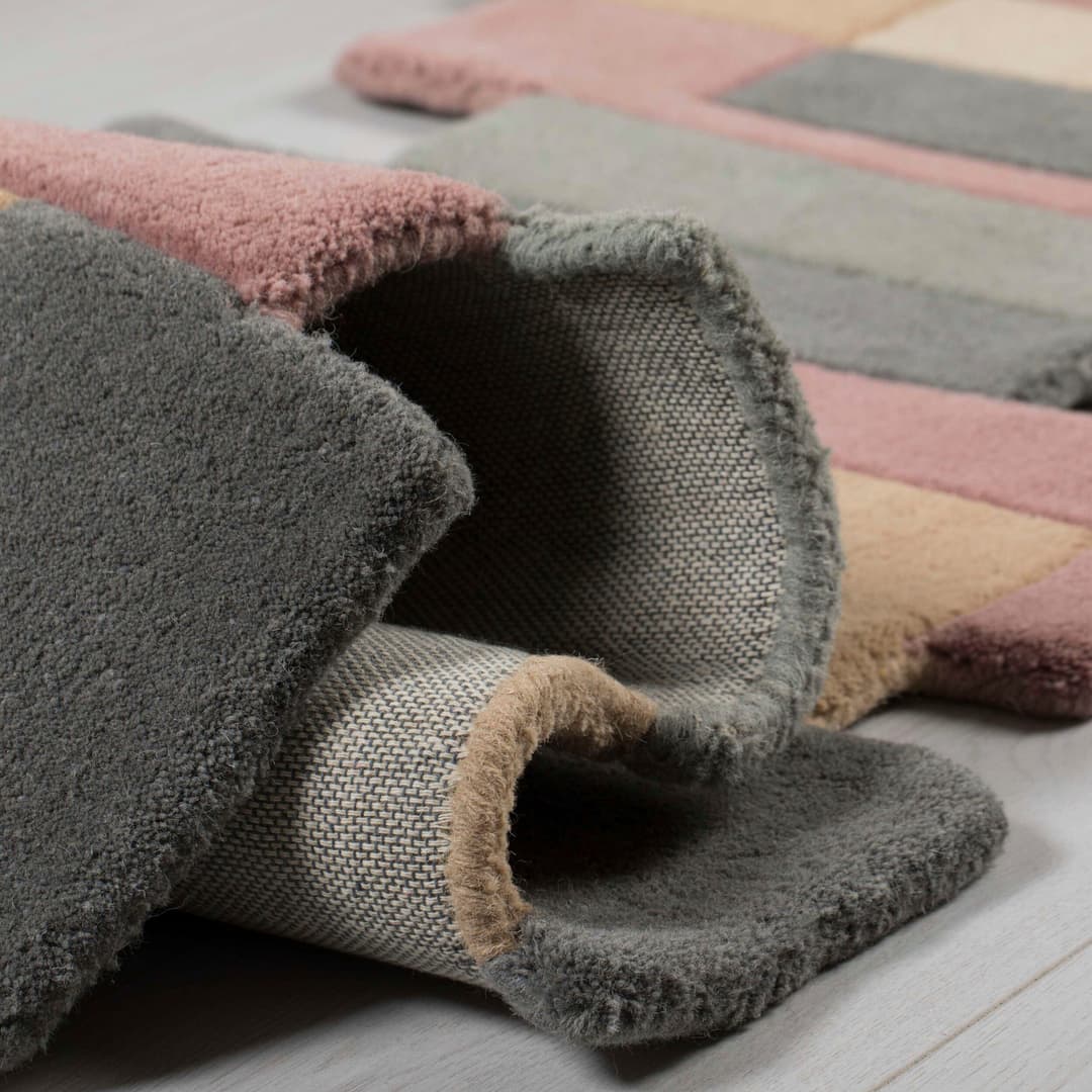 FLAIR RUGS Wollteppich Abstract Collage | Mehrfarbig