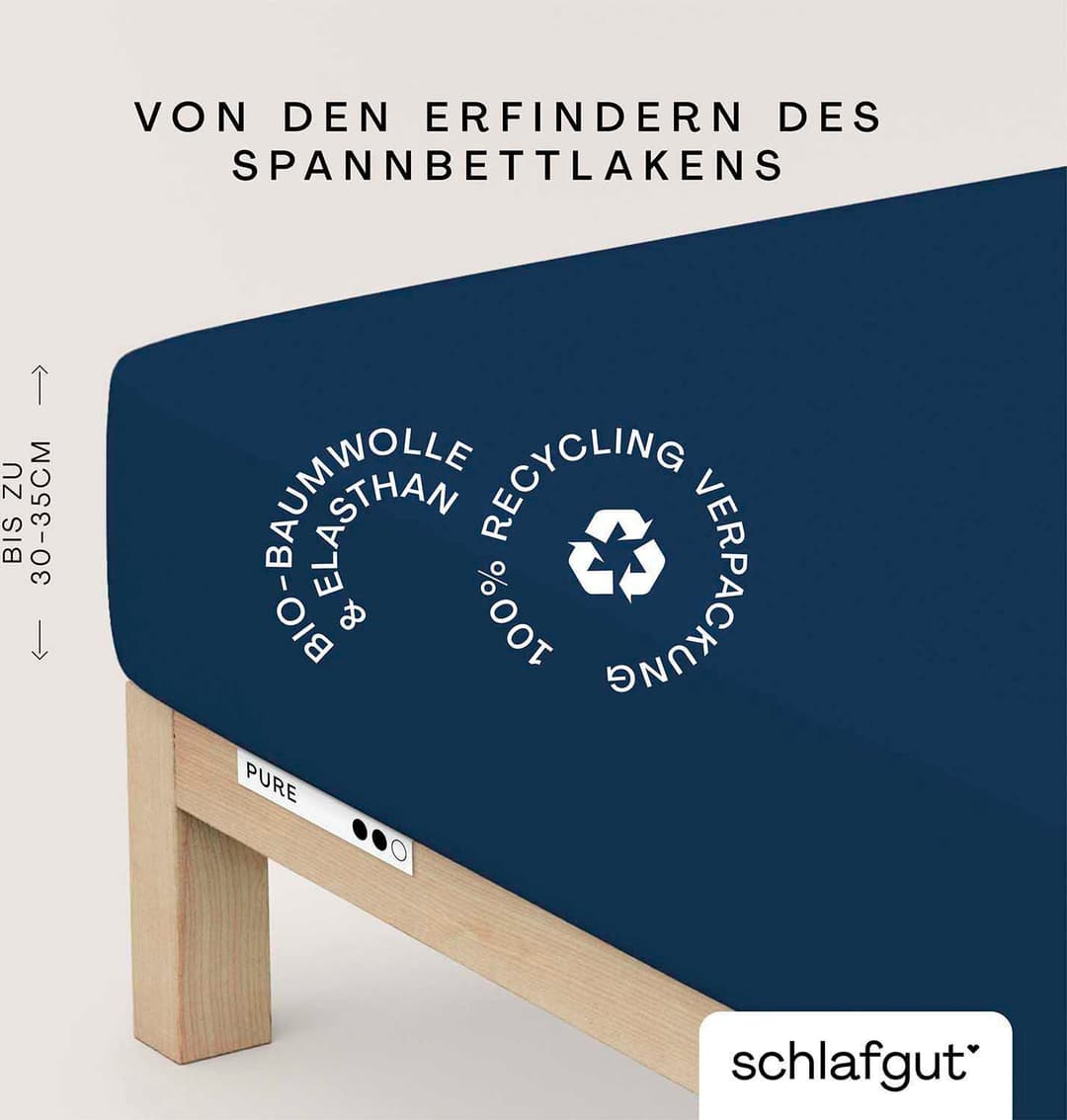 Schlafgut Spannbettlaken PURE | Blau