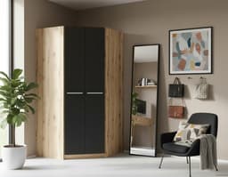 priess Eckkleiderschrank Barcelona | Holztöne