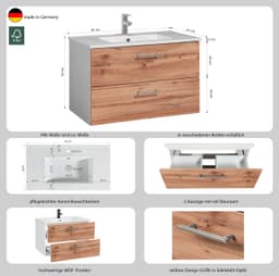 welltime Waschtisch Trento | Holztöne