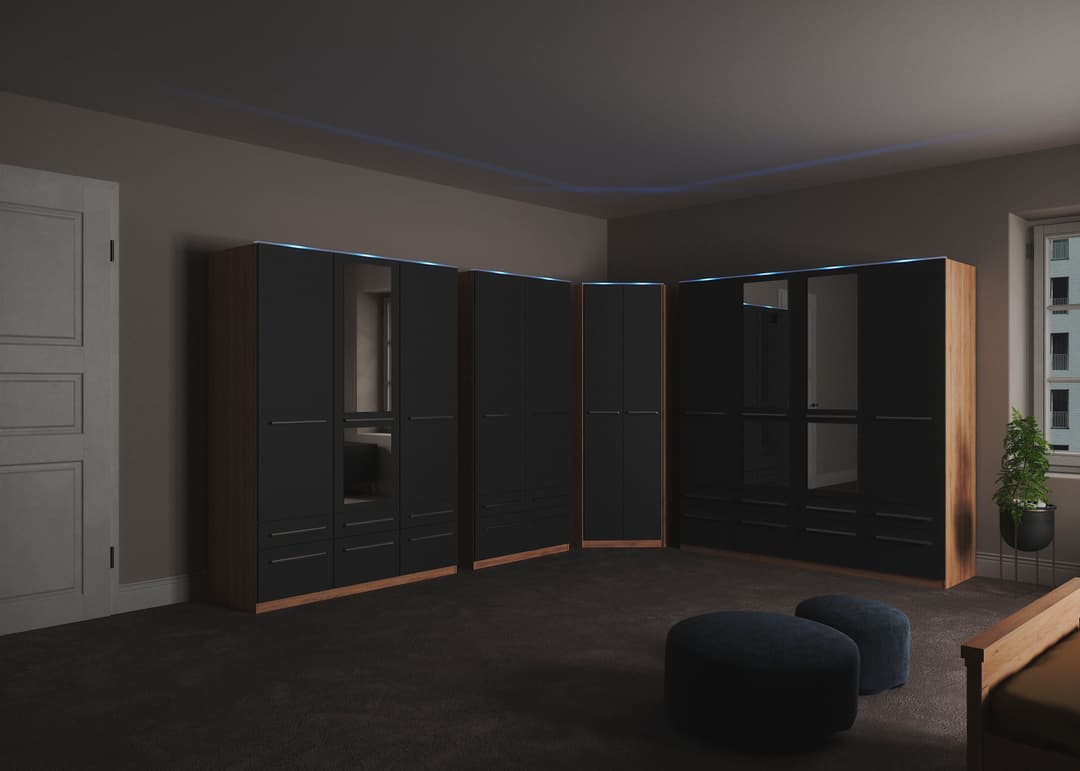 priess Eckkleiderschrank Barcelona | Holztöne