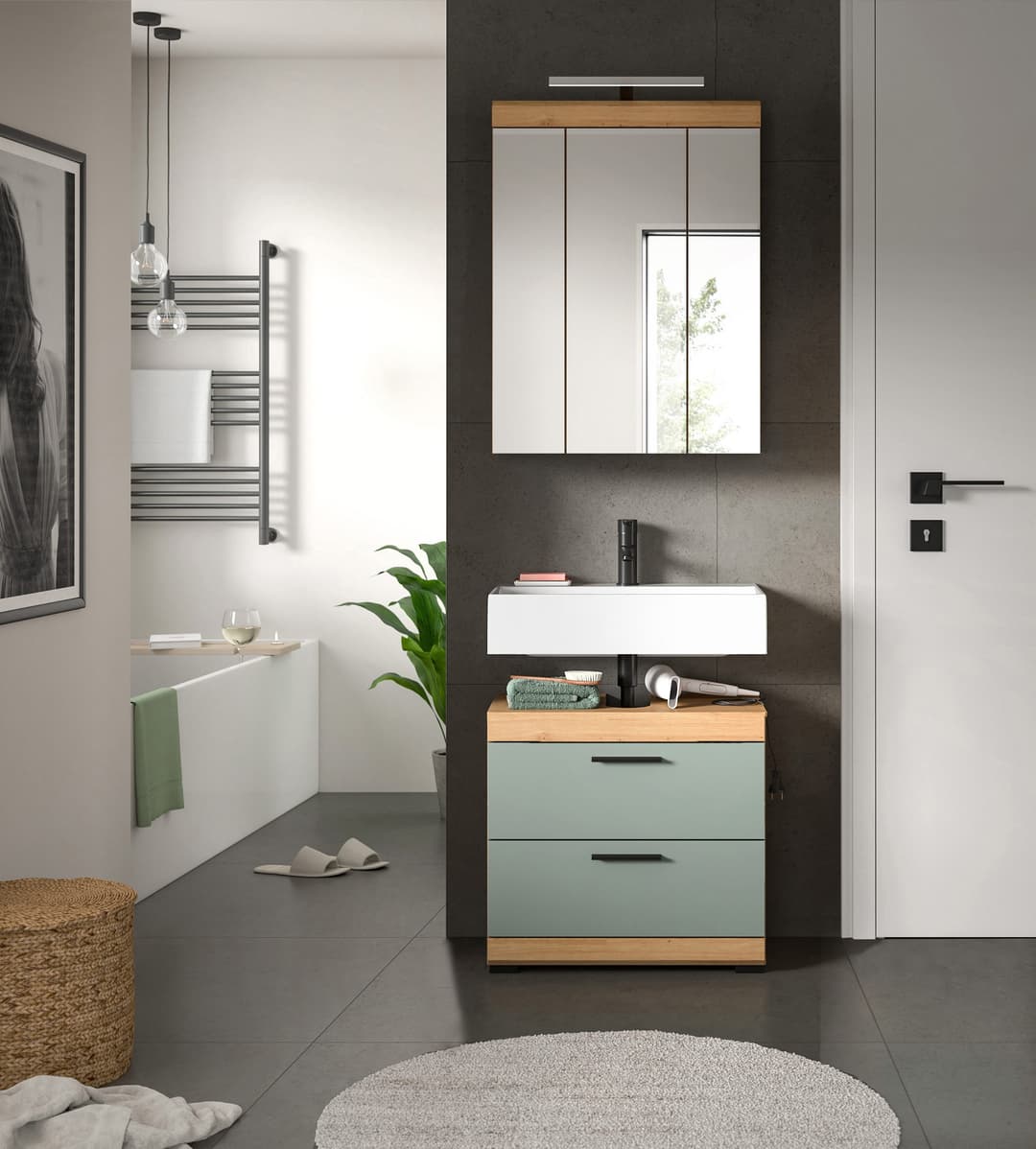 welltime Badmöbel-Set Siena | Holztöne