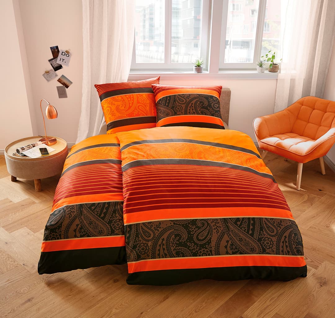 Kleine Wolke Cambridge Bettwäsche | Orange