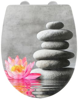 WENKO WC-Sitz Water Lily mit Relief | Mehrfarbig