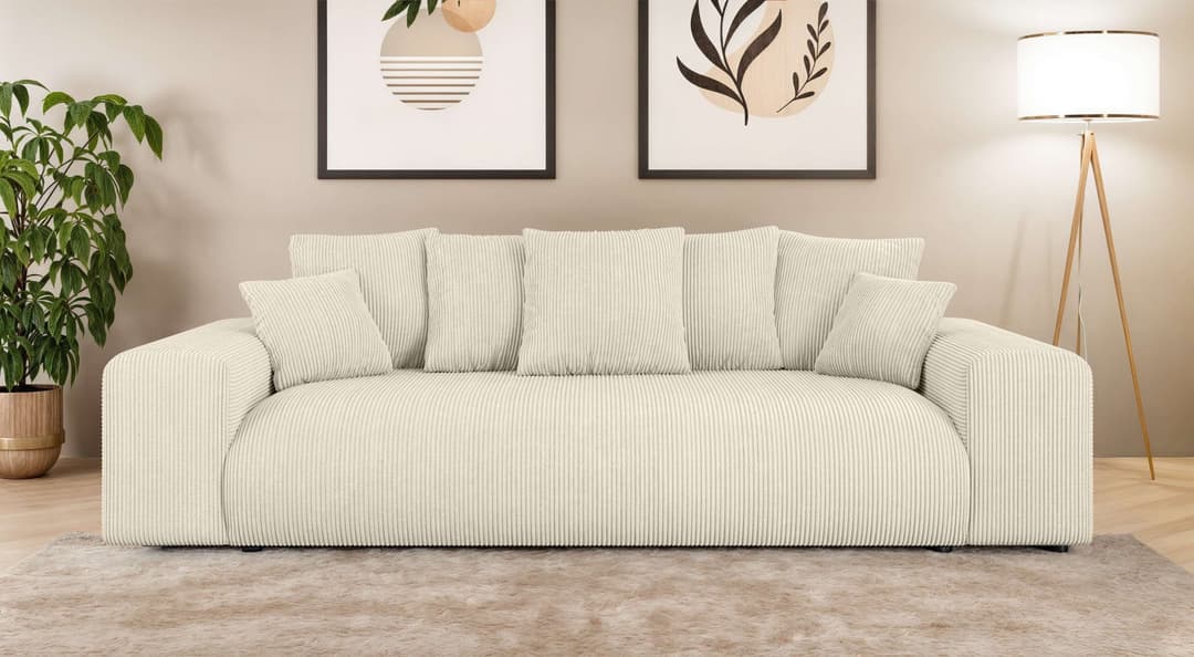 Home affaire Big-Sofa LAKESIDE 3-Sitzer Schlafsofa | Beige