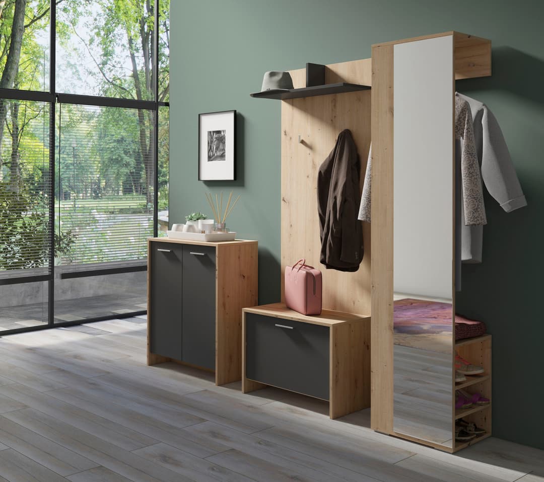 byLIVING Garderobenpaneel Ben | Holztöne