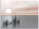 Artland Glasbild Sonnenuntergang mit Schilf | Mehrfarbig