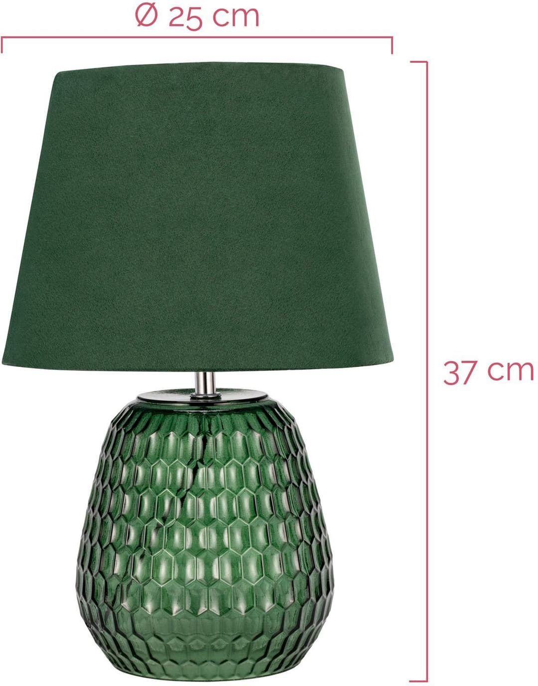 Pauleen Crystal Velours Tischleuchte | Grün