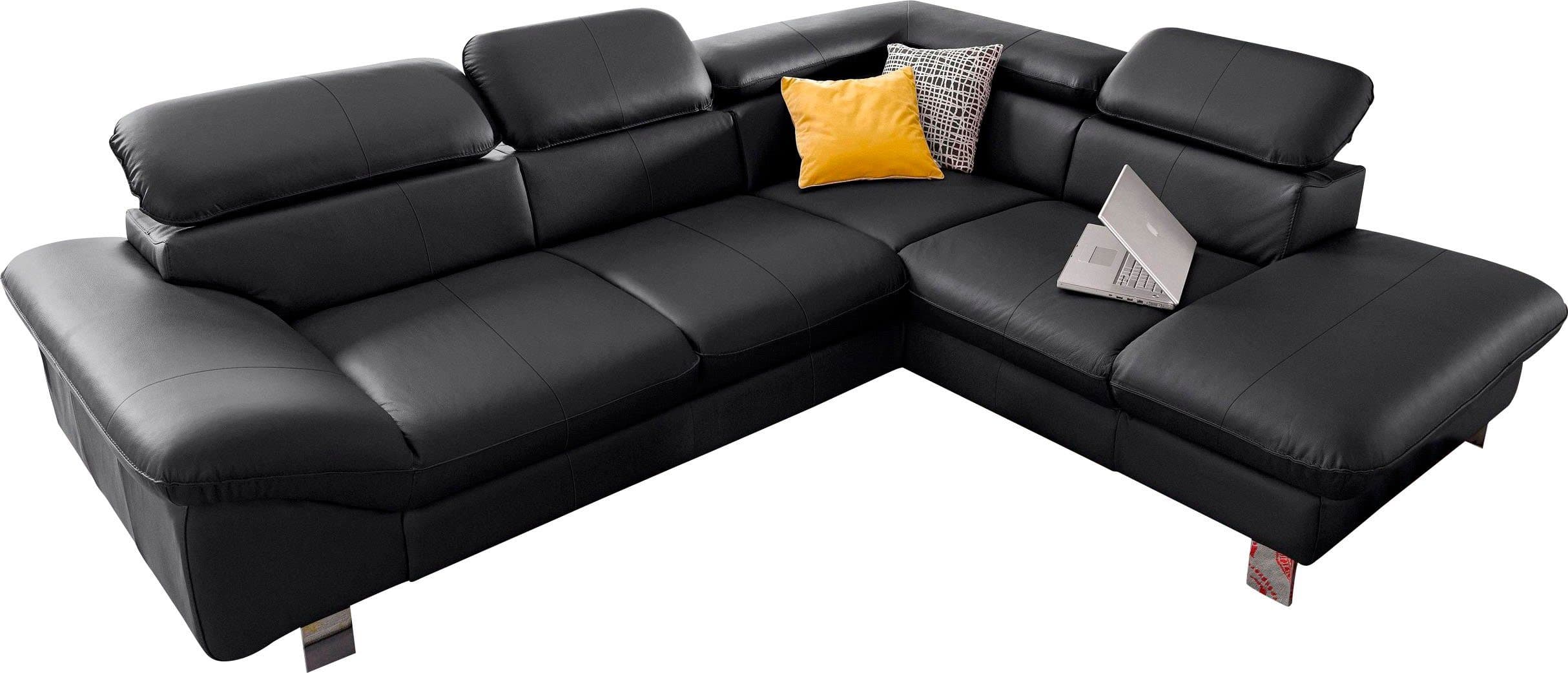 COTTA Ecksofa Driver L-Form | Schwarz