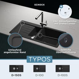 Schock Granitspüle Typos DS | Schwarz